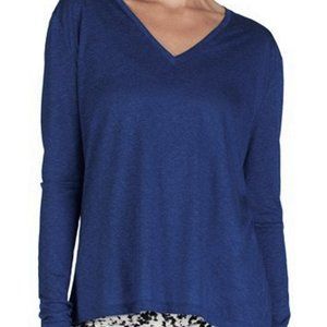 J BRAND Long Sleeve DARBY V-Neck Top ELECTRIC BLUE XS